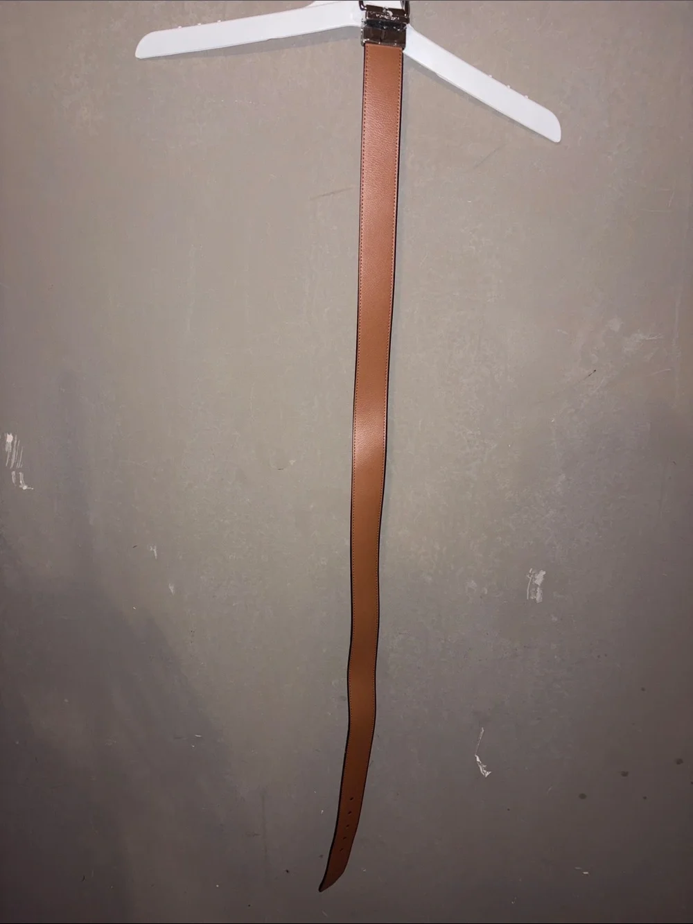 Michael Kors Brown Leather Belt with Silver Buckle